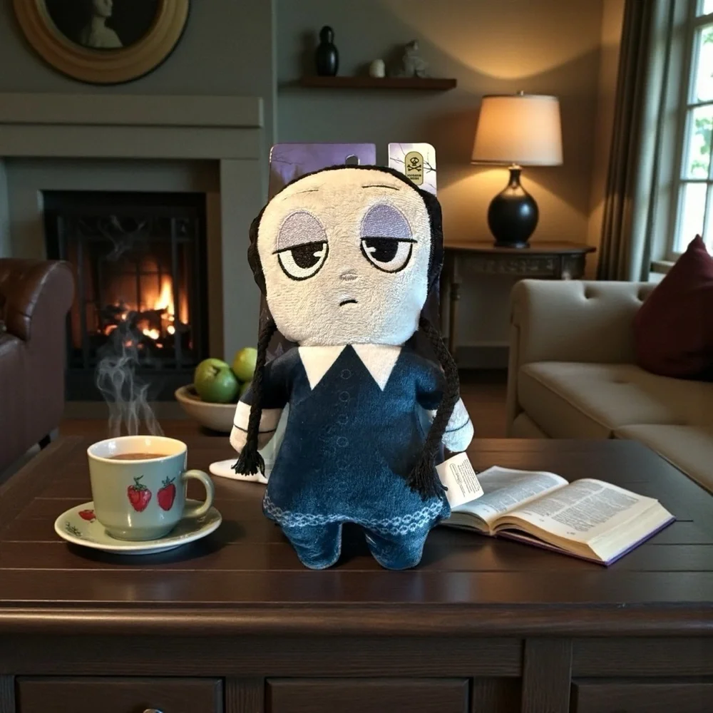 The Addams Family Wednesday Plush Dog Toy Gothic Halloween Decor NWT